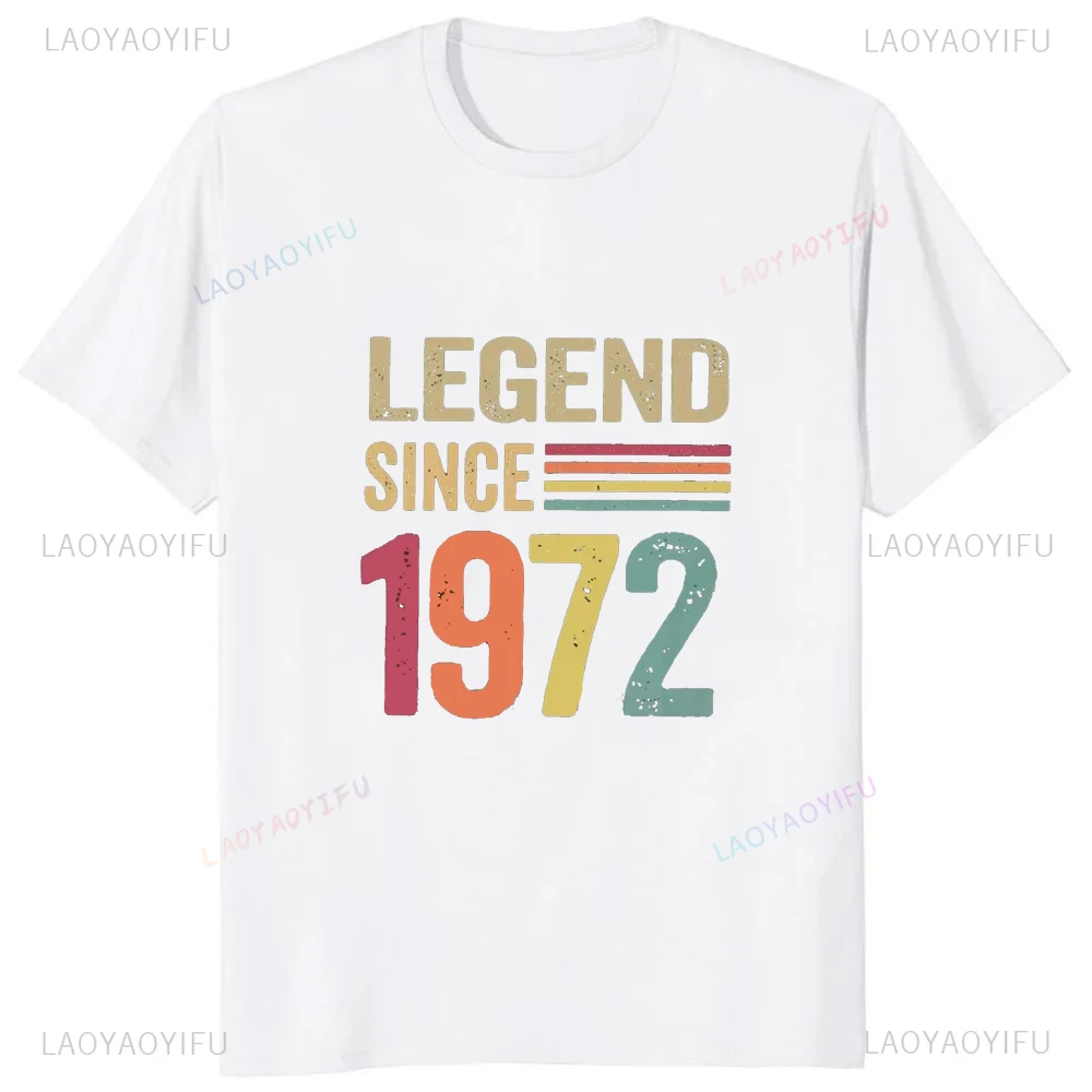 Legend Since 1972 Birthday Gift Hipster TShirts Harajuku Streetwear Vintage Casual Fashion Loose T Shirt Hip Hop Breathe Tees