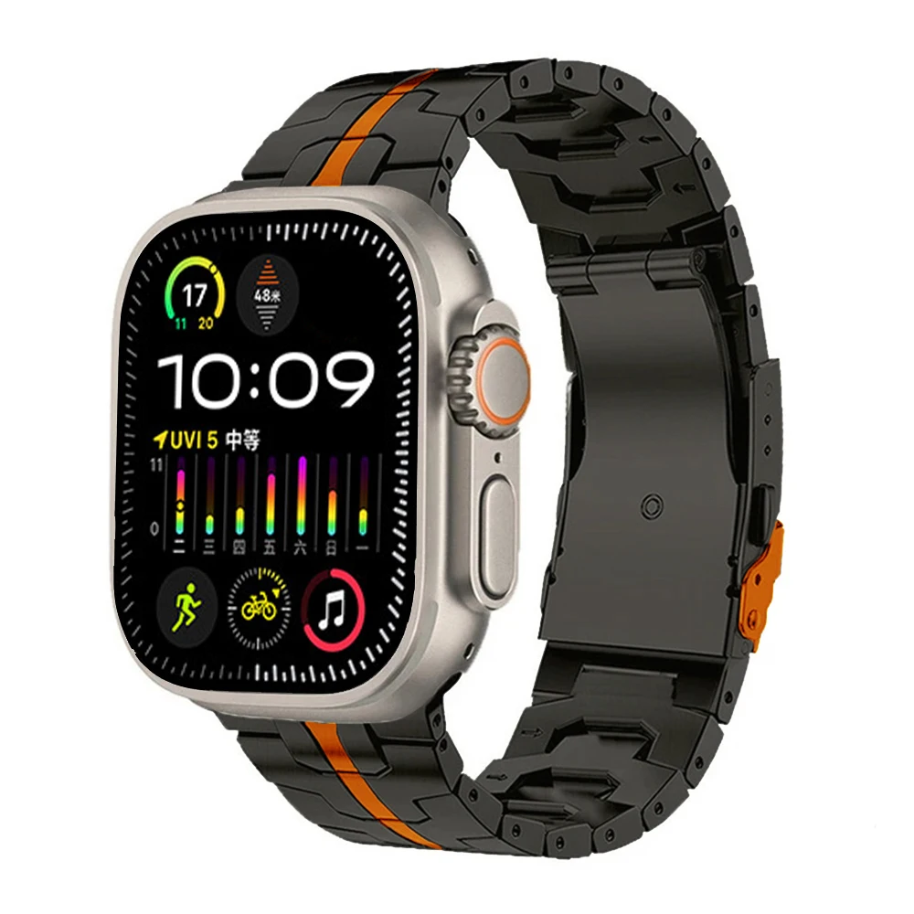 حزام التيتانيوم لساعة أبل الترا 2 49 مللي متر 9 8 7 45 مللي متر 46 مللي متر 44 مللي متر سوار الفرقة ل iWatch سلسلة 10 9 8 7 6 5 4 se الترا كوريا