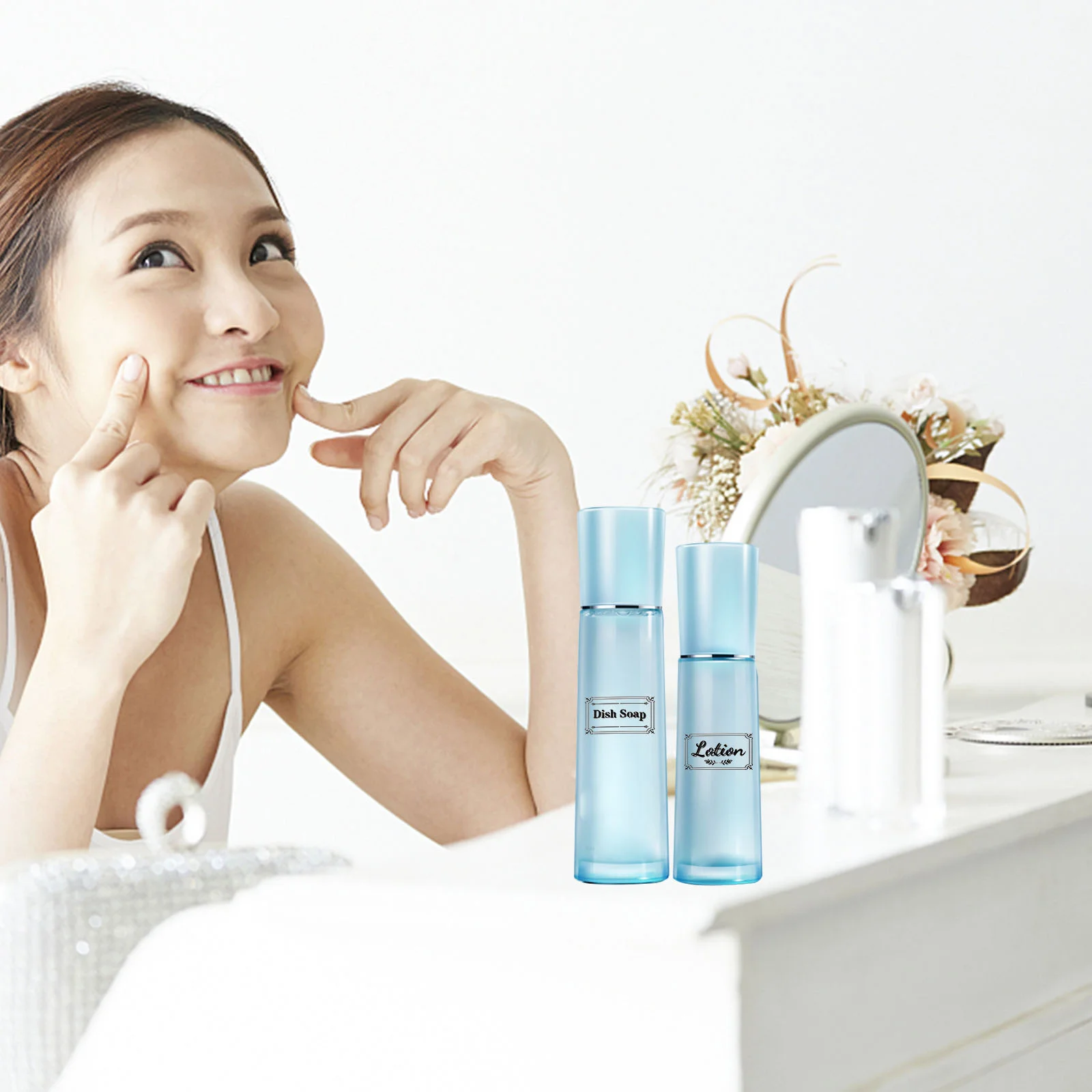 6 Pcs Shampoo Label Waterproof Soap Stickers Travel Sample Dispenser Bottle Labels Spray