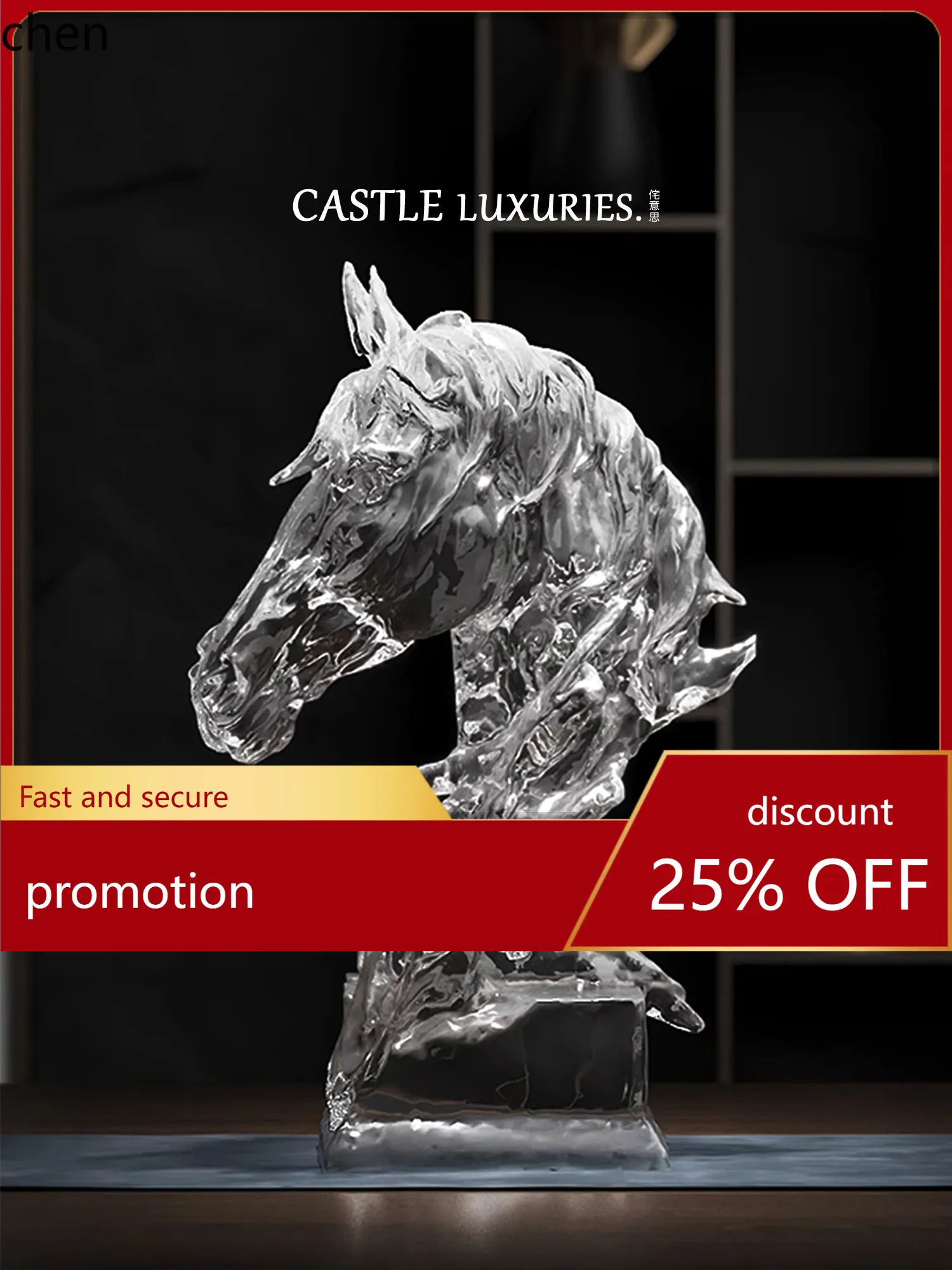 ZML Horse Head Sculpture Ornament Living Room Entrance Decoration Opening Housewarming Gift