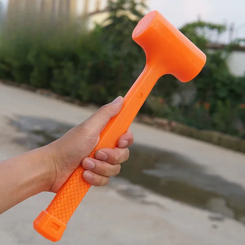 0.5-4LB Dead Blow Mallet Orange Soft Silent Rubber Unicast Hammer Install Hammer Multifunctional Wood Flooring No Elasticity