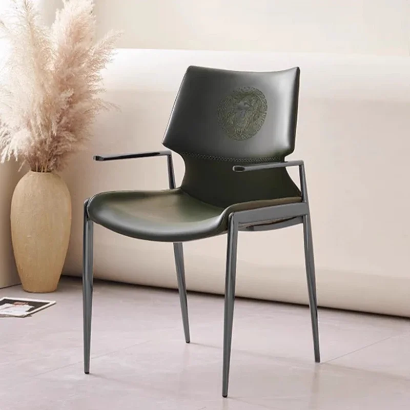 Italian Modern Dining Chair Luxury High Back Armchair for Open Kitchens & Model Homes Designer-Approved Restaurant Chair