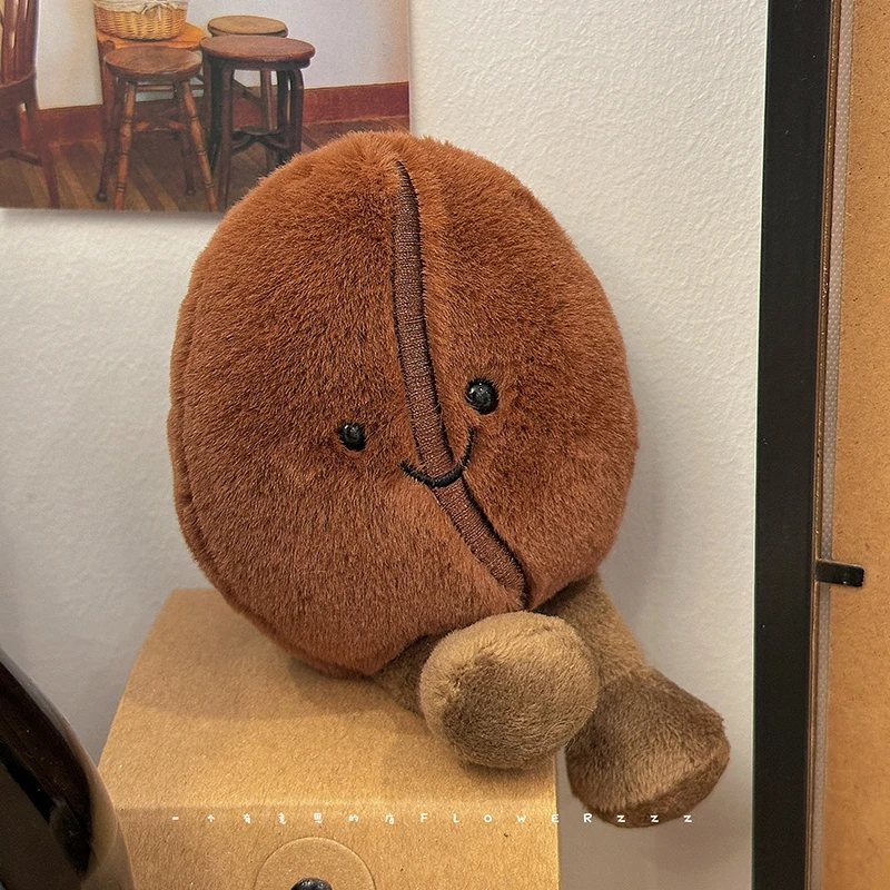 

Simulated Coffee Food Plush Doll Pillow Brown Coffee Bean With Foot Anime Plush Stuffed Pillow Bedroom Sofa Decor Gift