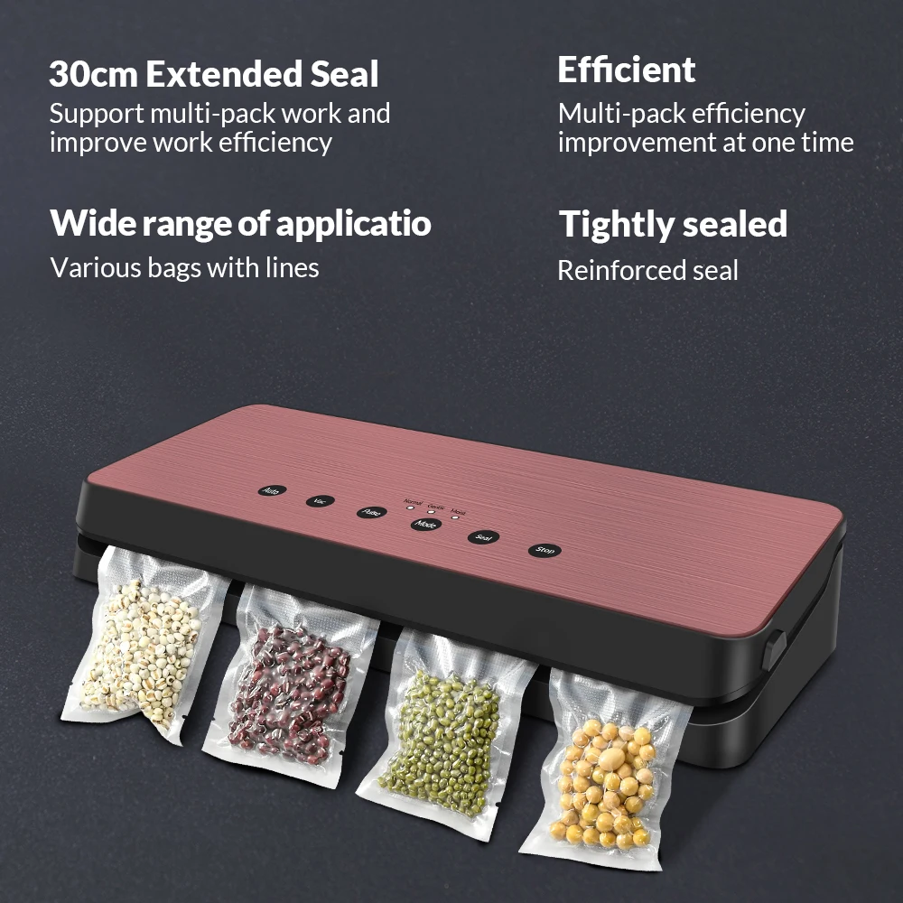 Automatic Vacuum Sealer Machine 125W Hands Free Pressing Vacuum Sealer Machine LED Touch Panel Vacuum packaging Machine
