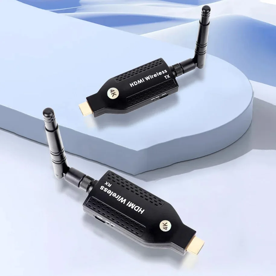 Transmitter dan Receiver Video HDMI Nirkabel 150m 1080p 4K, Extender TV Stick Dongle Adapter untuk PC, Kamera, Laptop ke Monitor TV