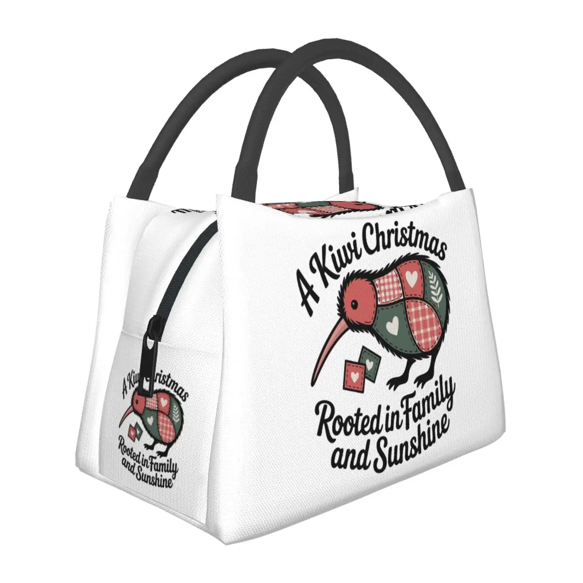 Patchwork Kiwi Silhouette A Kiwi Christmas Lunch Bag Food Boxes Portable Container Cooler Thermal Lunch Box Tote