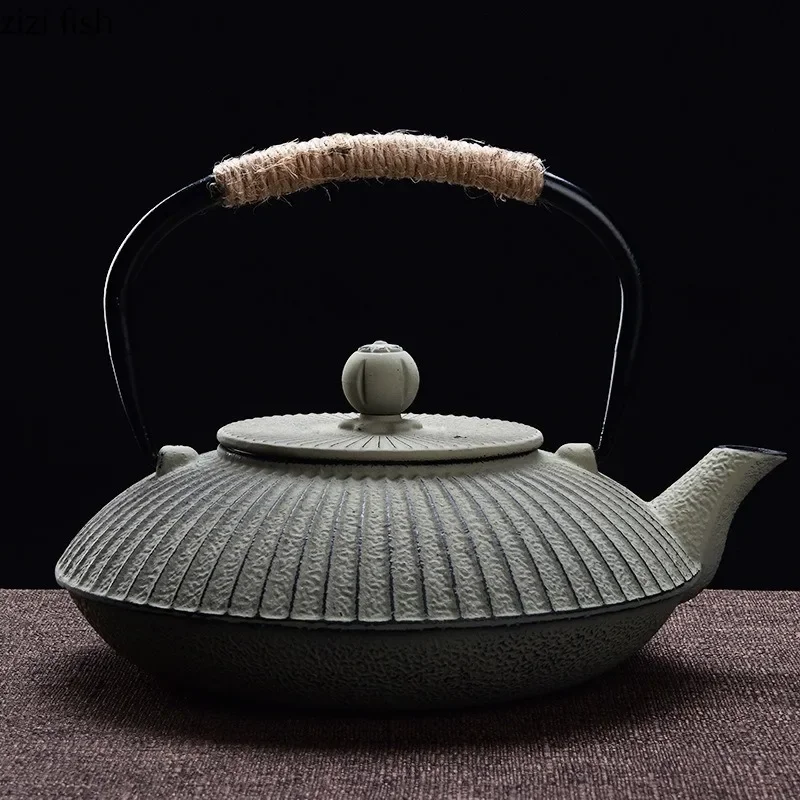 800ml Umbrella Shaped Cast Iron Teapot Filter Pot Heated Afternoon Kettle Tea Brewing Utensils Tea Kettle Water Bottle Teapots
