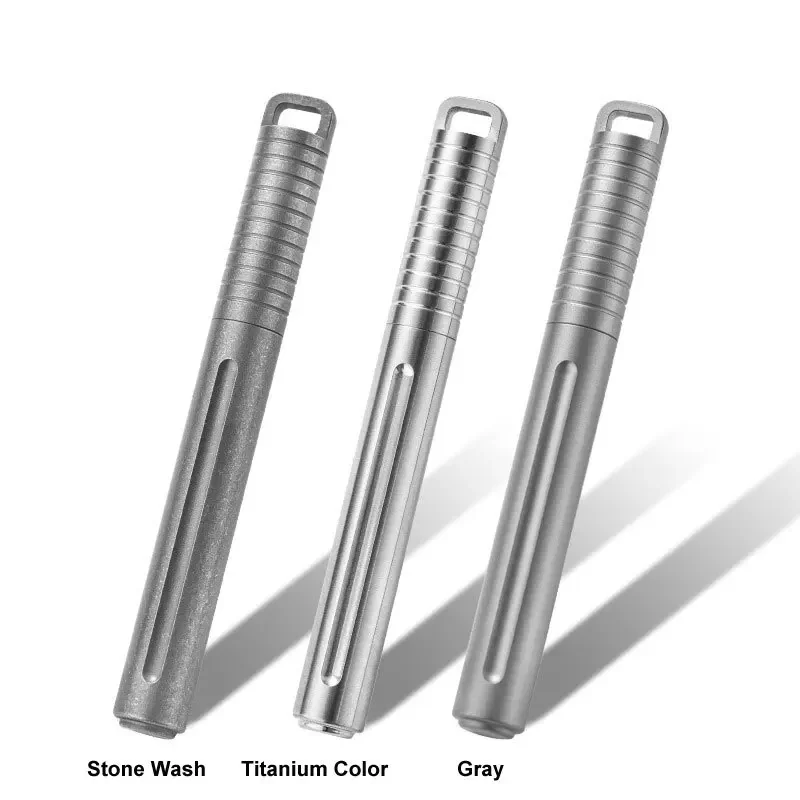 FEGVE Mini Titanium Alloy Keychain Ballpoint Pen Portable Signature Pen Outdoor EDC