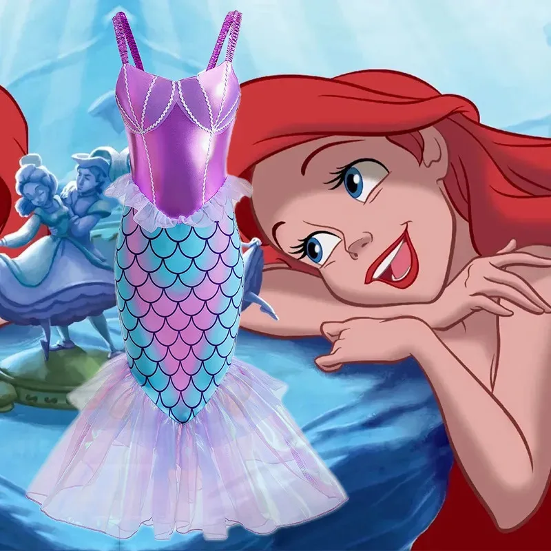 

Girls The Little Mermaid Princess Dress for Birthday Carnival Cosplay Kids Fish Tail Costume Children Fancy Clothes