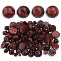 10pcs 4 6 8 10 12 mm Red Tiger Eye Cabochon Beads Round Flatback Natural Stone Cabochon For Jewelry Making DIY Rings Necklace