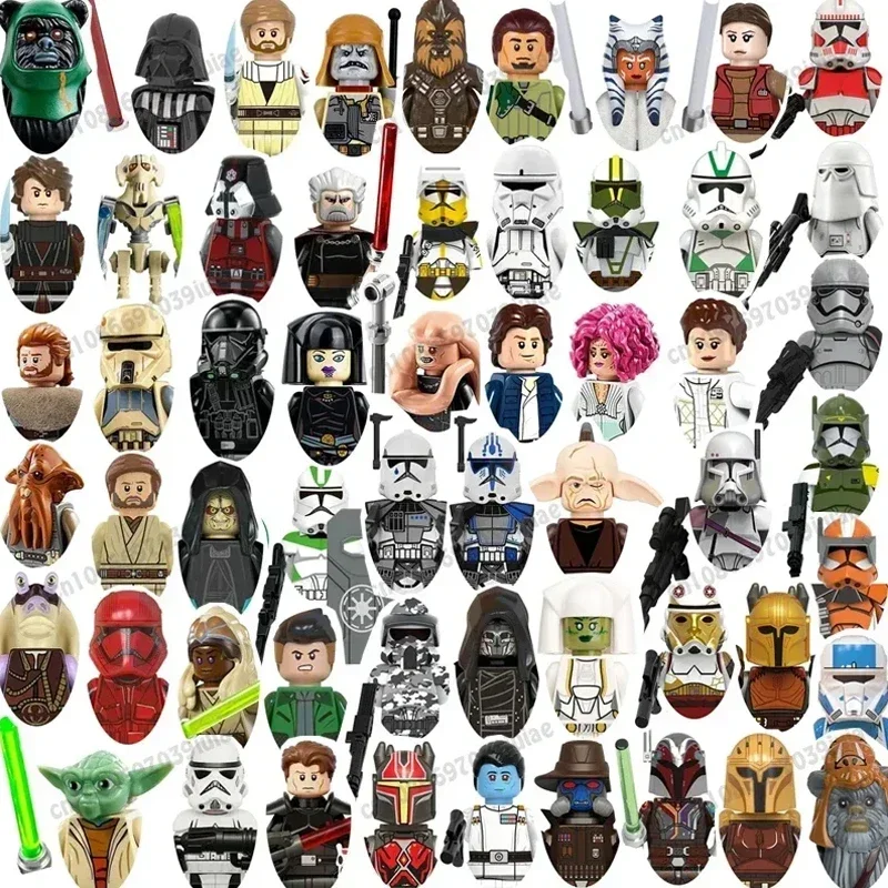 

HEROCROSS STAR WARS Yoda Mandalorian Han Solo C-3PO Darth Vader BbbaFett Block Mini Robot Figure Toy Bricks Assembling Doll