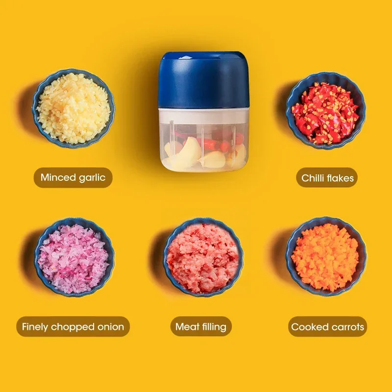 USB مطحنة كهربائية صغيرة 250 مللي المحمولة صانع أغذية الأطفال المنزلية الخضار الثوم كسارة المروحية خلاط أداة متعددة الوظائف #4