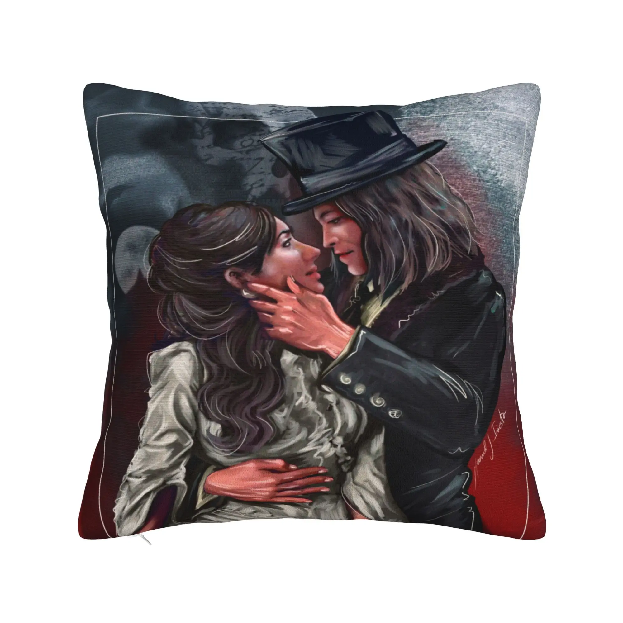 D-Dracula A Love T-Tale Pillow Cover  Retro Trendy Pillow Case For Couch Sofa Bedroom Square Cushion Cover Gift