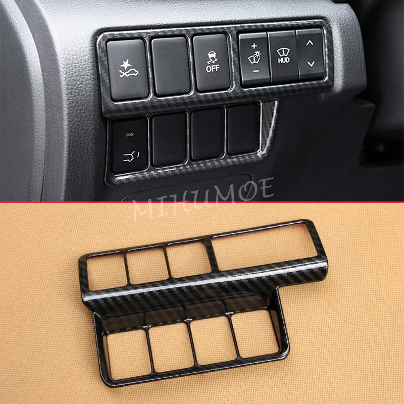 

Interior Carbon Fiber Dashboard Switch Cover Trims For Mitsubishi Eclipse Cross 2018-2024 Accessories