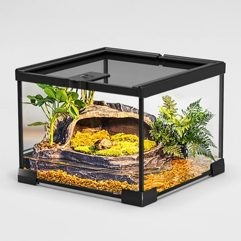 

Glass Reptile Terrarium Anti-escape Breathable Amphibian Breeding Box Turtle Gecko Snake Breeding Tank Reptiles Pet Habitat