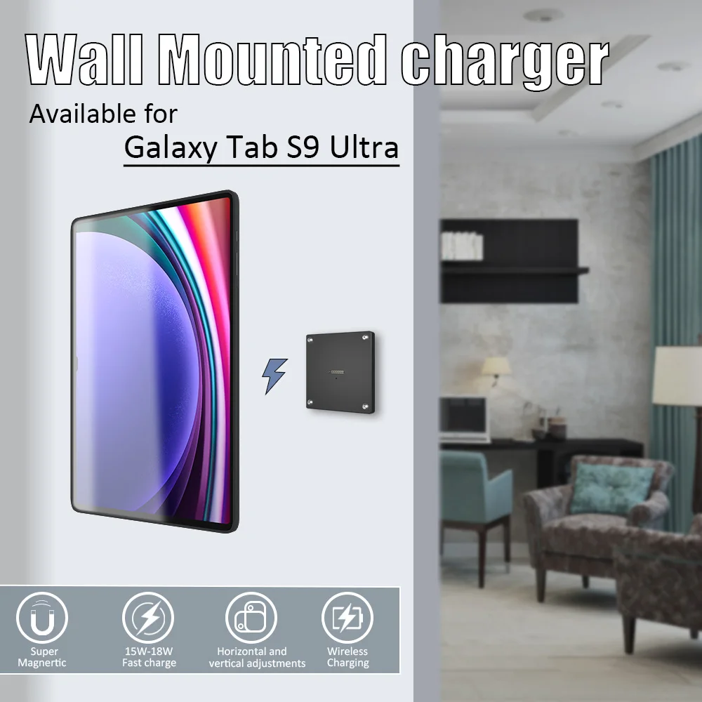 For 14.6-inch Samsung Galaxy Tab S9 Ultral Magnetic Wall Charger Tablet Accessory for Office or Home Tablet Stand emonita