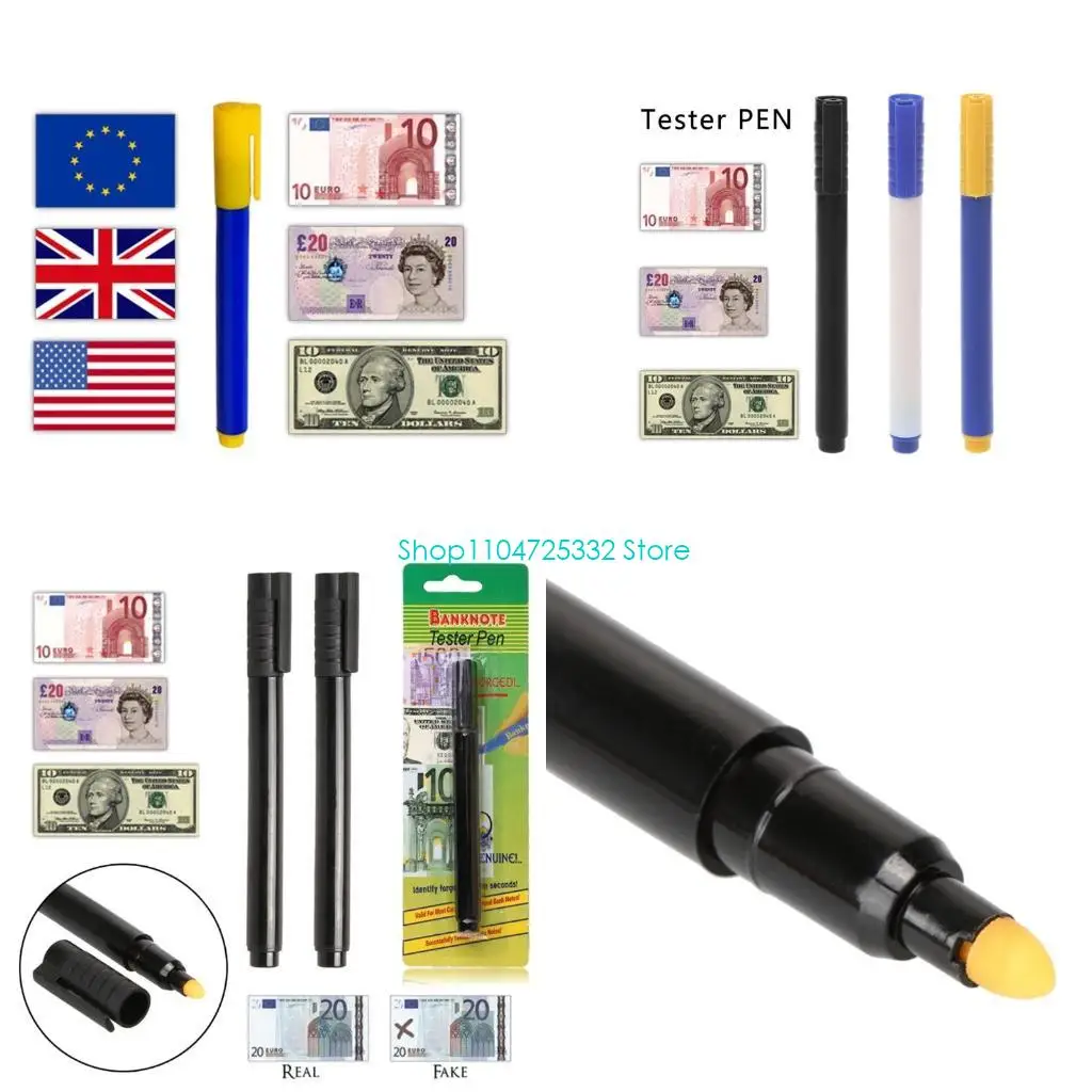 

P5EA Поддельная ручка Детектор фальшивых денег Ручка для проверки купюр фальшивой валюты