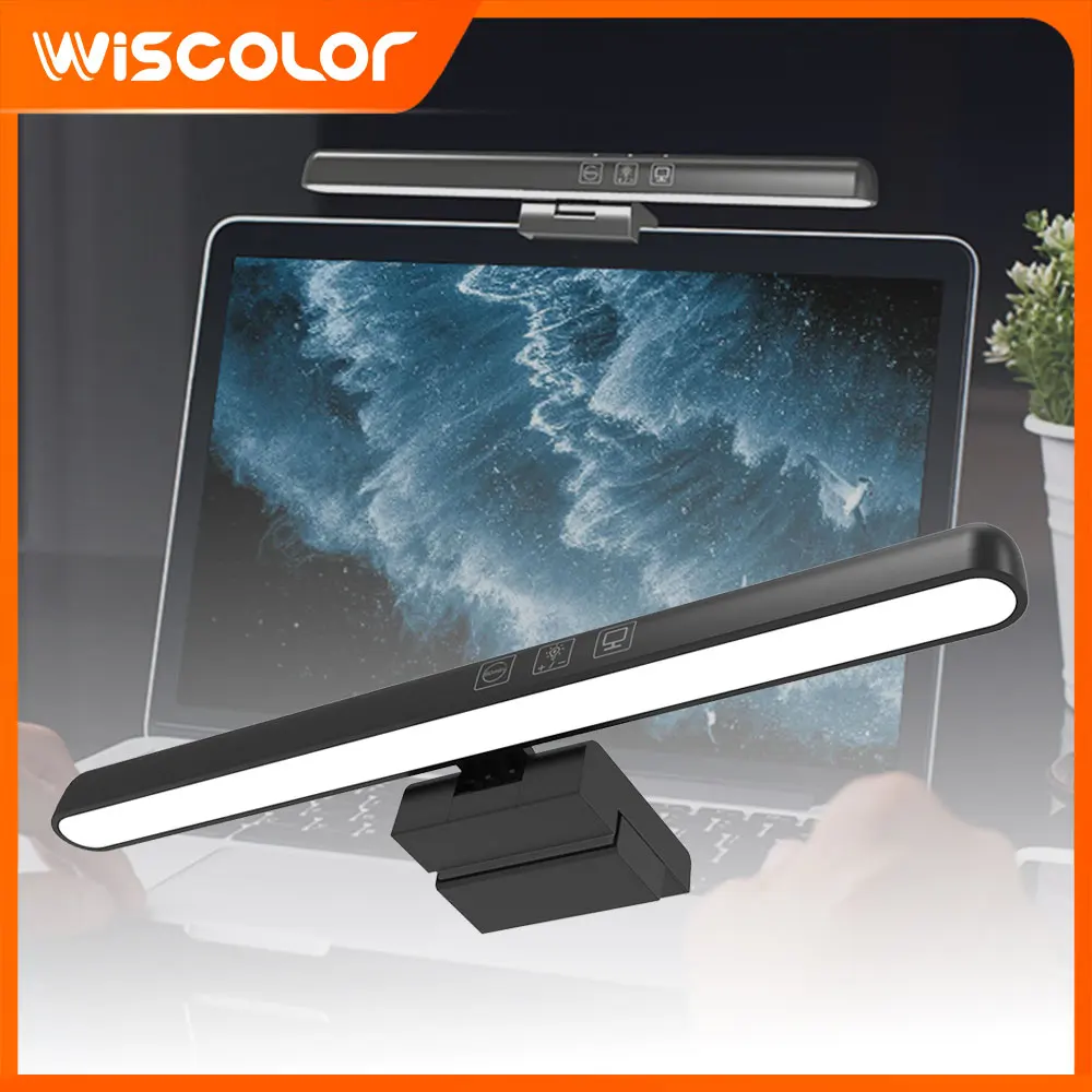 

Световая панель для монитора с регулировкой яркости, подвесная лампа для экрана, светодиодная лампа для ноутбука с таймером, декор для комнаты, сенсорное управление, светодиодное освещение, аксессуары для рабочего стола