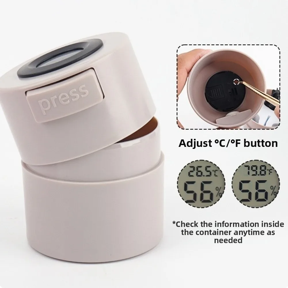 1pcs Temperature Humidity Digital Display Eyelash Glue Storage Tank Leak-proof Plastic Lashes Adhesive Jar Adhesive Container