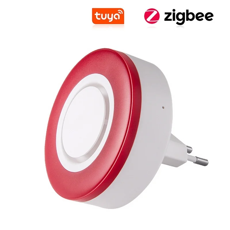 

Сирена Go Zigbee Tuya для умной системы сигнализации с предупредительным звуком, Стробоскопическая красная Бытовая комнатная охранная громкая сирена