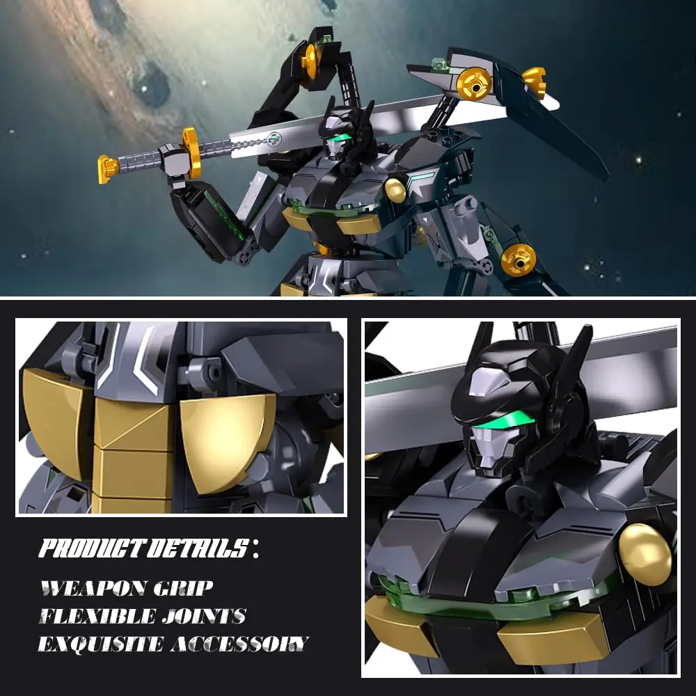 534PCS Black Bat Mecha Robot Building Blocks Joint Movable Action Figure Model Bricks Desktop Ornaments Kids DIY Toys Gifts