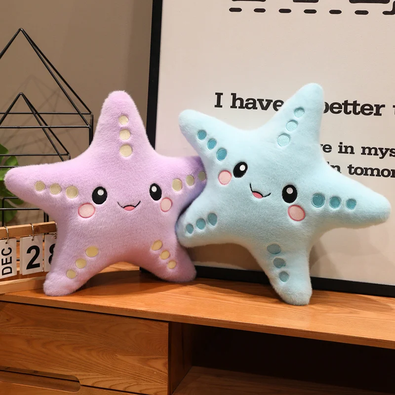 43/53cm Ocean Series Sea Star Throw Pillow 12cm Cute Sea Star Plush Pendant Keychain Soft Toy Room Decor Kid Birthday Gift
