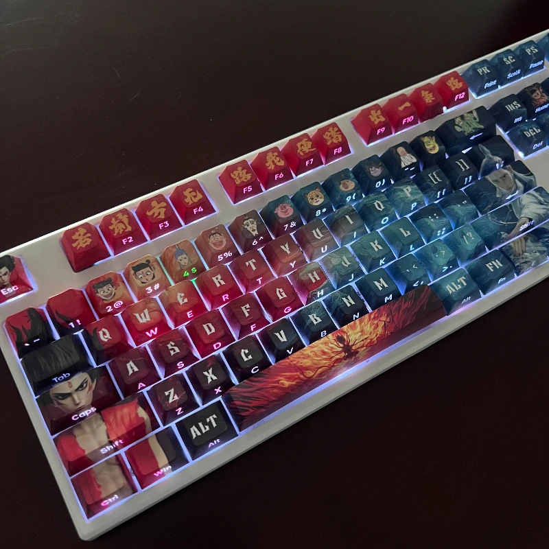 Keycap Tema Ne Zha 2 Personalisasi Kustom Desain Asli Tutup Kunci Titik Resin Keycap Transparan Anime Kartun Lucu untuk Gaming