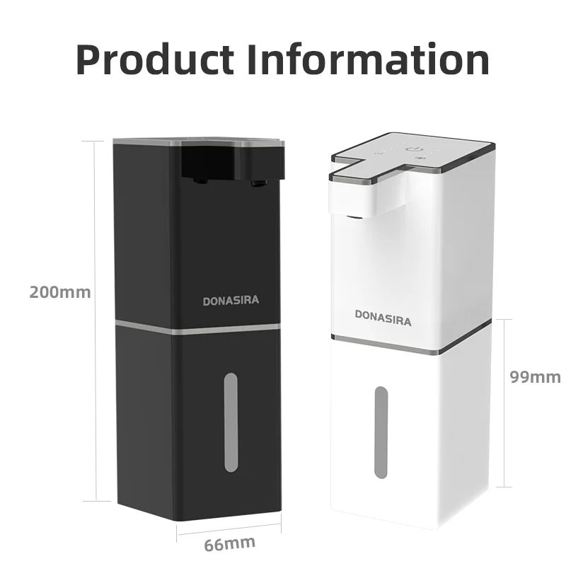 380ML Light Display 4-Levels Adjustable Control Tabletop Or Wall-Mounted Automatic Smart Sensor Soap Dispenser Hand Wash Bottle