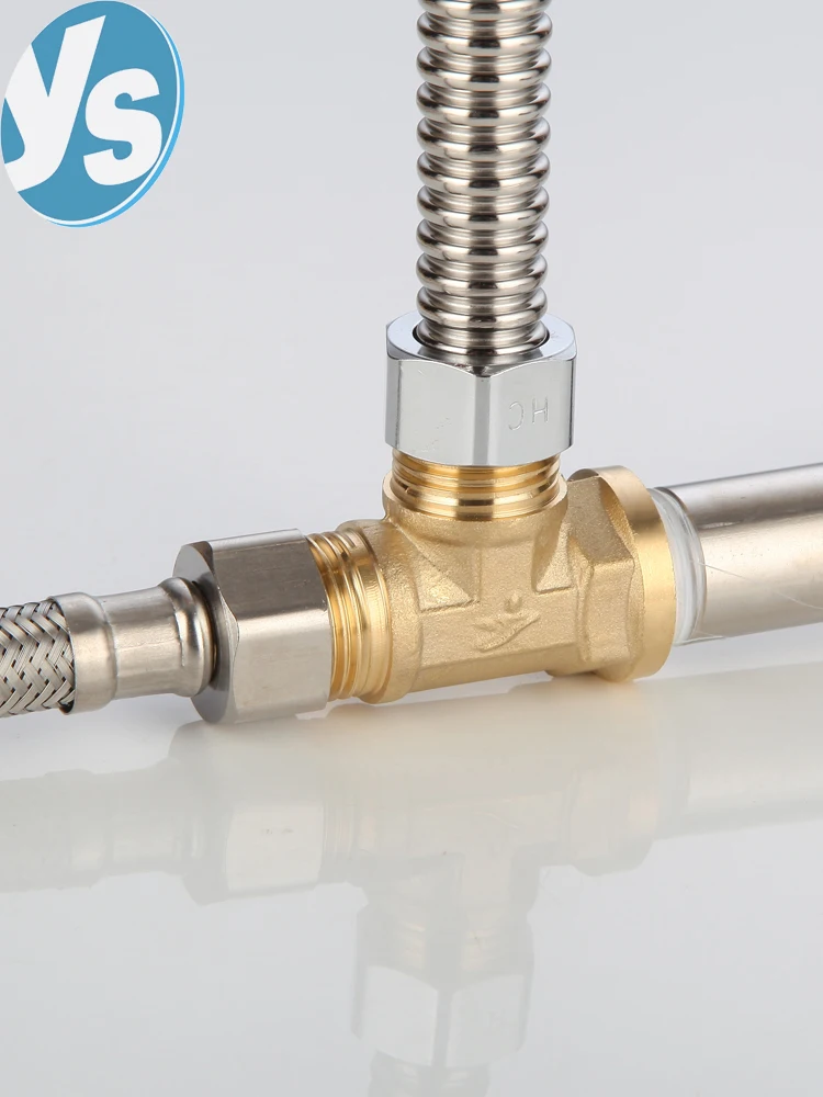 Brass Copper BSPT Cross Tee –  Male/Female Threaded Four-Way Water Pipe Adapter for Plumbing & Industrial
