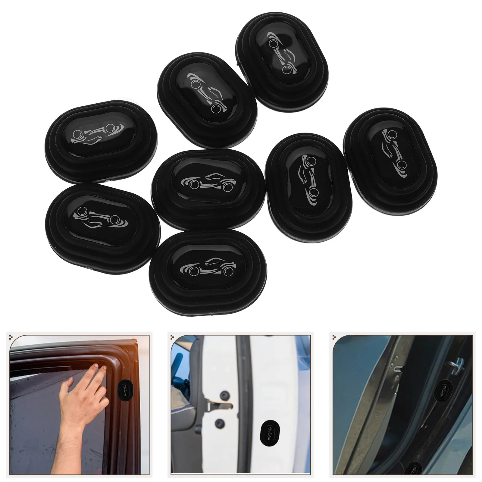 

8Pcs Car Door Absorber Silicone Bumper Protector Easy Install No Tools Required Quiet Close Door Guard Auto