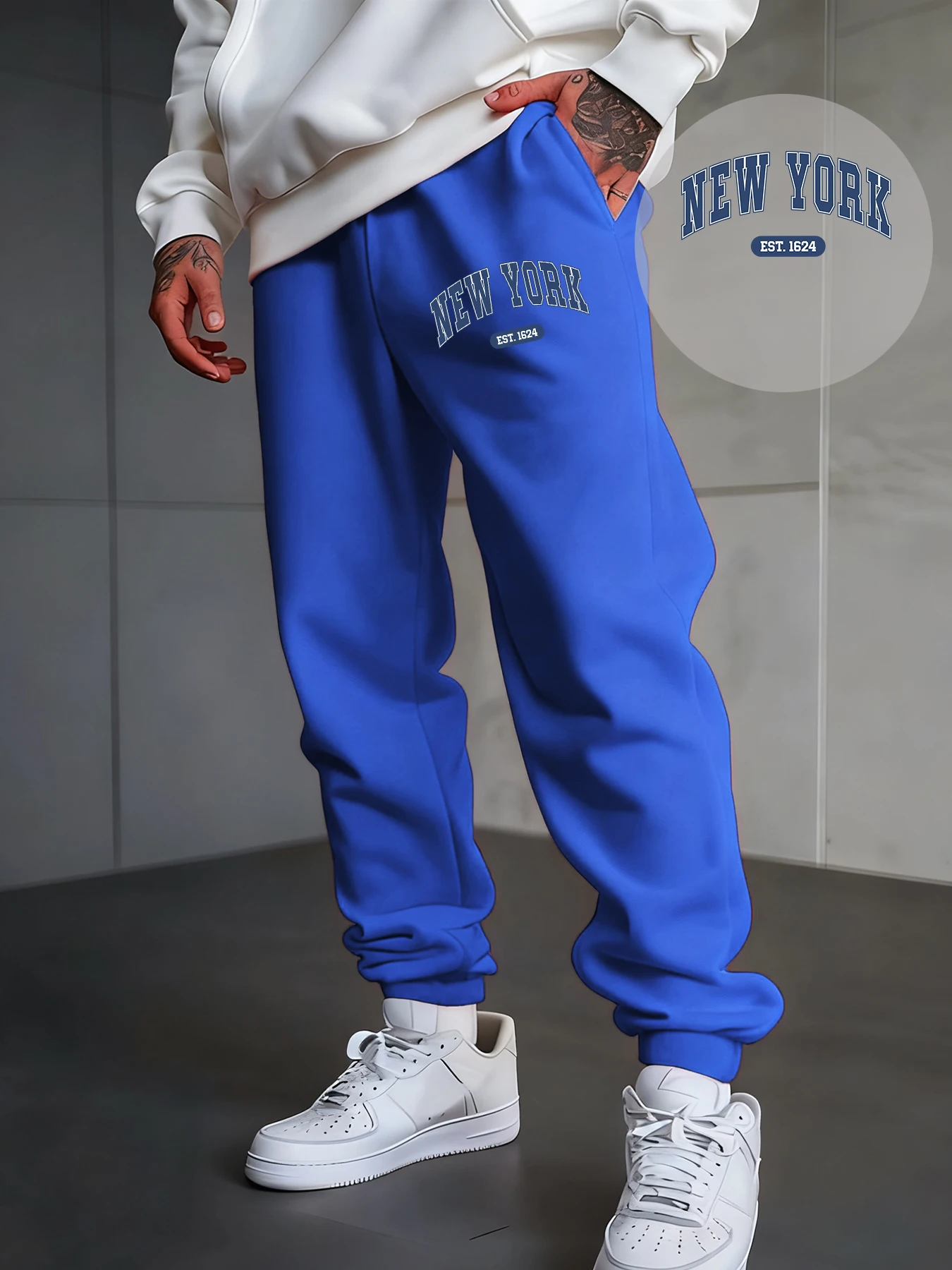 نيويورك الإبداعية رسالة مطبوعة رجل Sweatpant مريحة الهيب هوب الذكور Sportpants جيب الركض بانت الصوف الخريف السراويل #2