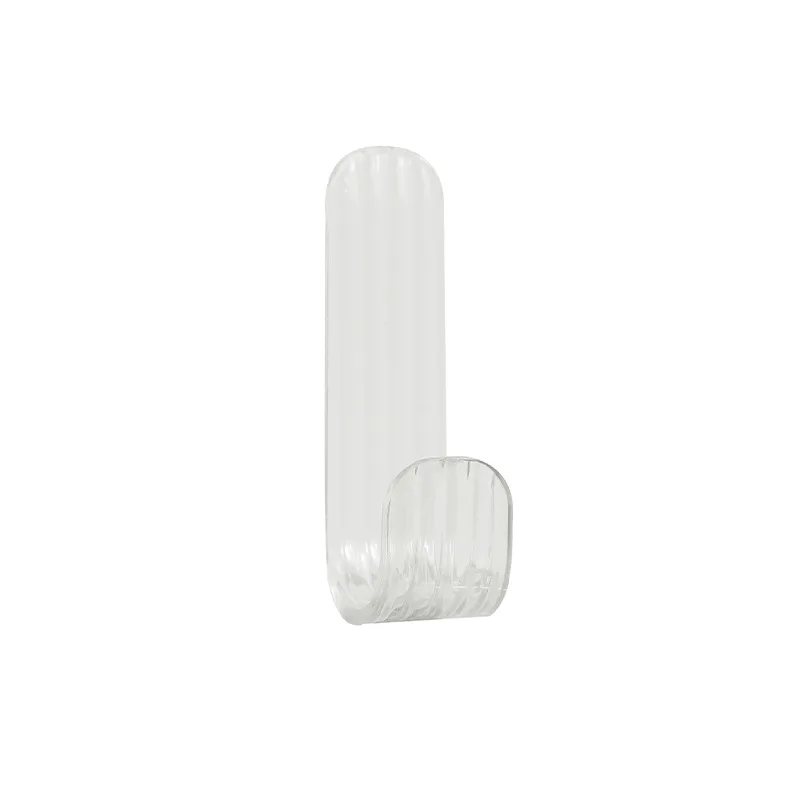 3503 Transparent Acrylic Adhesive Hooks No Drill Wall Hanger Self‑Adhesive Hook Clothes Bathroom Bedroom Door Storage Organizer view 5