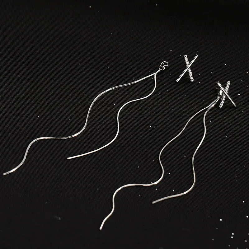 

New 925 Sterling Silver Geometric Shape Earrings Personality Charm Simple Style Women Earrings Birthday Gift Exquisite Jewelry