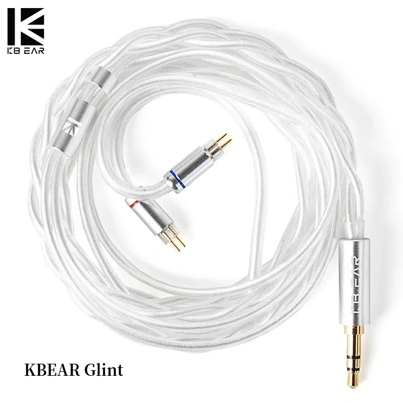 KBEAR Glint HiFi Cable 5N High purity OFC Silver-plated Cable Recessed QDC IEM Cable Replace Wire 0.75 0.78mm For KZ ZSN PRO X