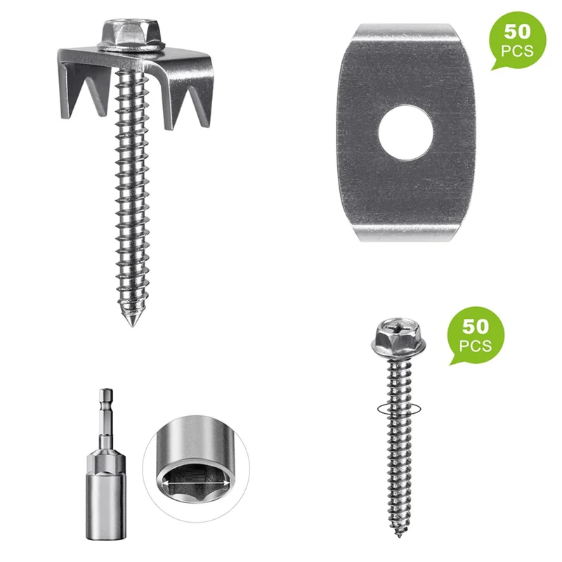 

ABVT-Fence Staples,Fence Nails For Softwood, Reusable Wire Fence Staples Screws For Mesh & Woven Fencing, 100Fence Fasteners