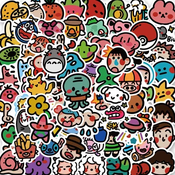 90 Stuks Schattige Gemengde Anime Oldschool Stickers Kind Speelgoed Skateboard Laptop Fiets Auto Telefoon Briefpapier Cartoon Stickers Kinderen Cadeau
