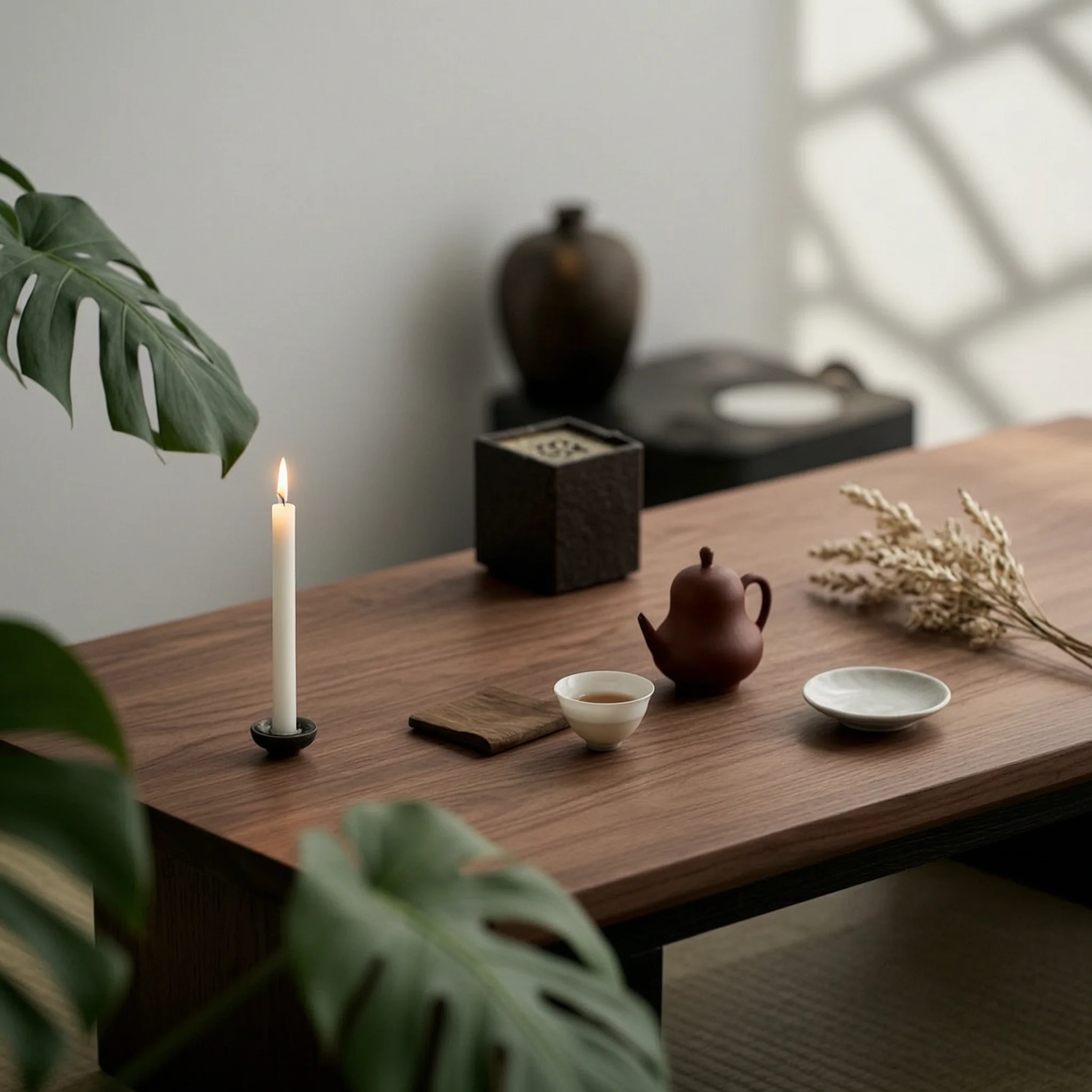 Table with Brass Inlay Wabi-Sabi Low Tea Table Furniture Space-Saving Long-Lasting for Small Rooms