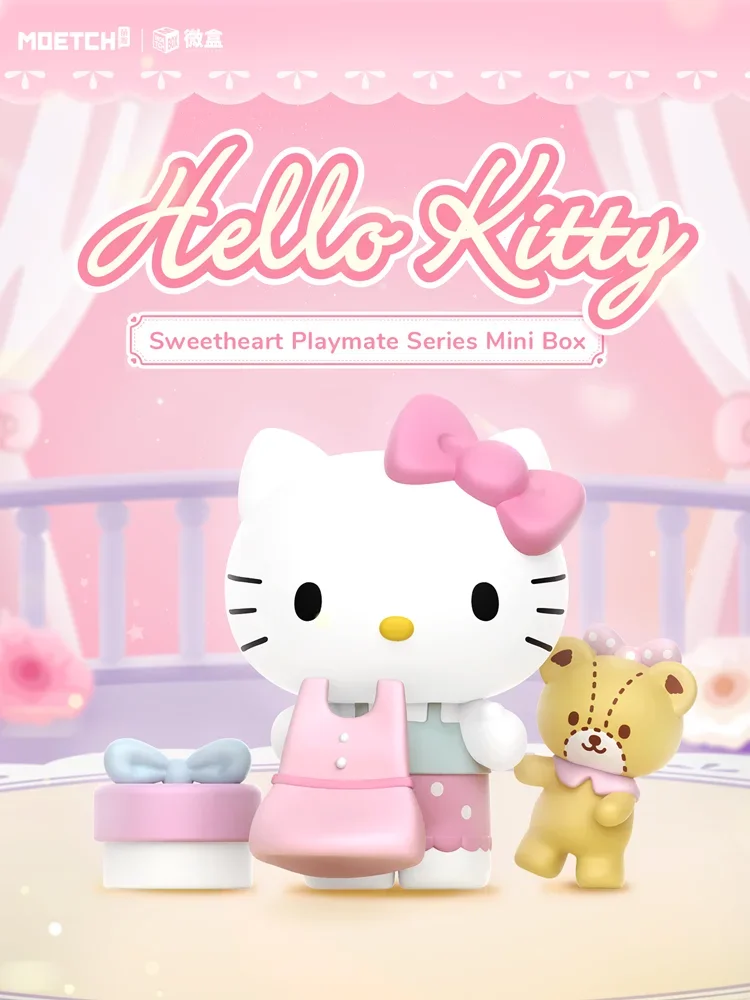 

Милая Мини-коробка Sanrio HelloKitty серии Sweet Friends Kawaii Y2K Аниме Фигурка персонажа периферической куклы фотоподарок