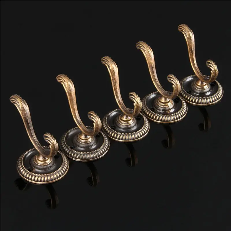 GTBL 30Pcs Antique Door Hanger Hooks Vintage Bathroom Wall Hanger Hats Bag Keychain Zinc Alloy Hook With Screws 5.4Cm