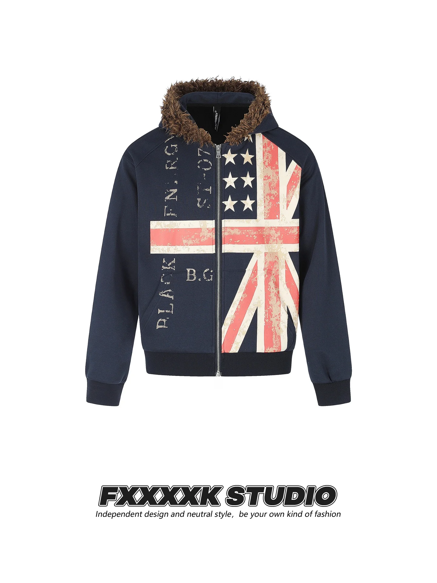 Moletom com Capuz e Estampa de Estrela Hip Hop FXK Original, Com Detalhes em Pelúcia, Para Homens e Mulheres, Outono Inverno,...