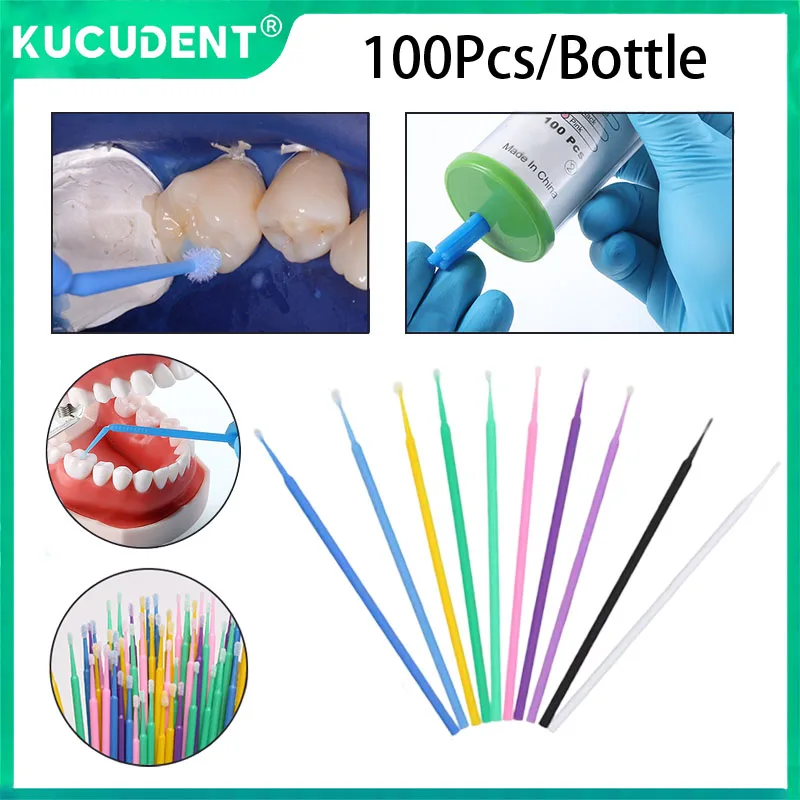 

100pcs Dental Micro Applicators Brushes Disposable Microbrush Cotton Swab Eyelash Extension Glue Cleaning Brush Sticks Makeup