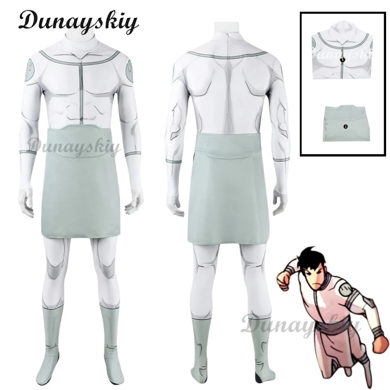 

Men's Invincible Full Mark Cosplay Costume Set with Bodysuit And Apron Halloween Battle Custom Role Play Outfit