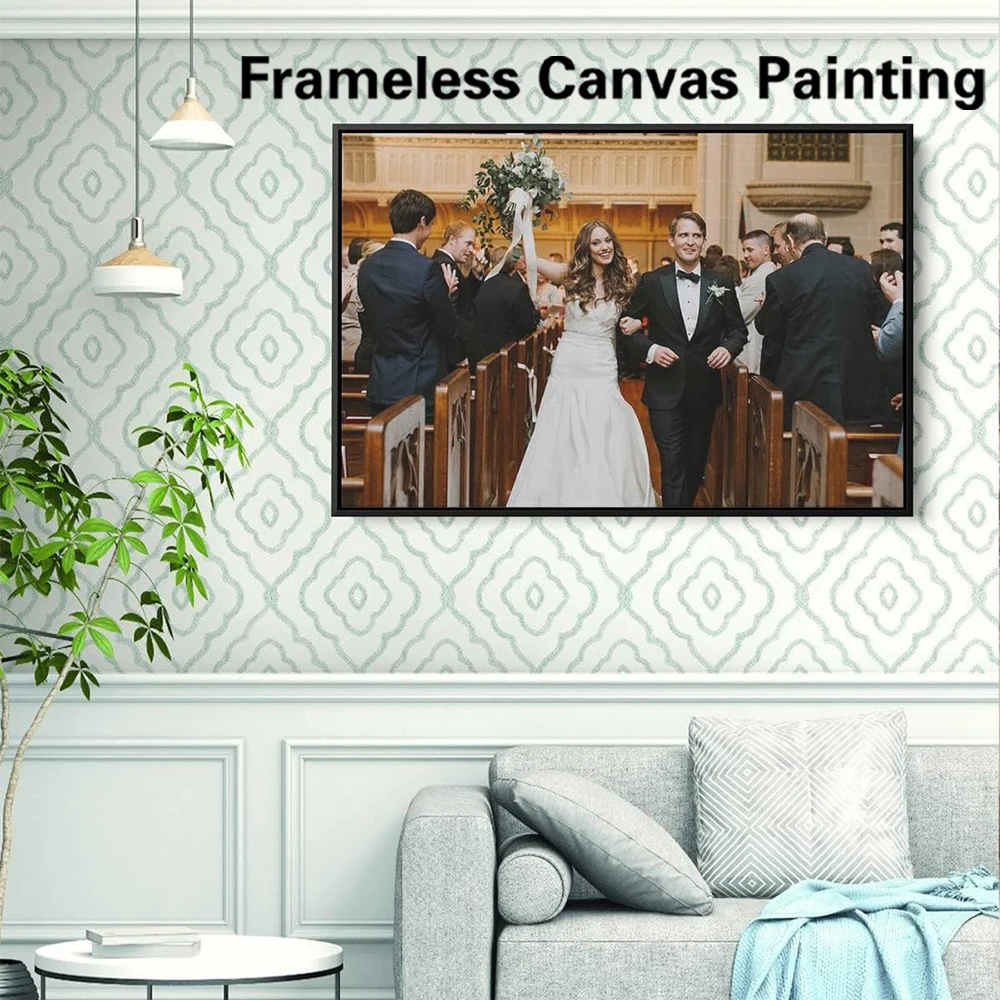 1pc Frameless Personalize Custom Photo marry Canvas Art Print Wall Poster Paintings For Living Room Wall Lienzos Cuadros