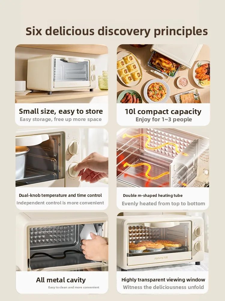 فرن منزلي صغير متعدد الوظائف صغير 10 لتر للخبز والقلي والخبز الكل في واحد 2025 فرن كهربائي جديد #3