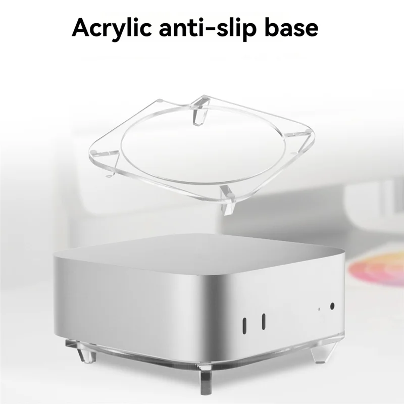 

Хорошо изготовленная для Mac Mini M4 2024, подставка, акриловый настольный держатель, рассеивание тепла, экономия места, простой доступ к кнопке питания