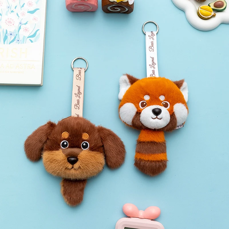 10cm Cute Cartoon Animal Coin Purse Kawaii  Little Bear Penguin Red Panda Dachshund Plush Pendant Kid Birthday Gift