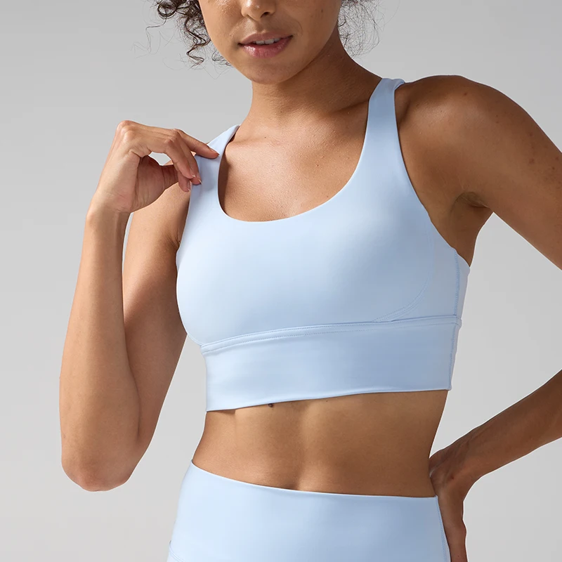 

Сплошной цвет, женский фитнес-йога, сексуальный бюстгальтер для йоги с перекрещивающимися бретелями на спине, дышащий бюстгальтер для бега на открытом воздухе, упражнения для женщин, тренажерный зал