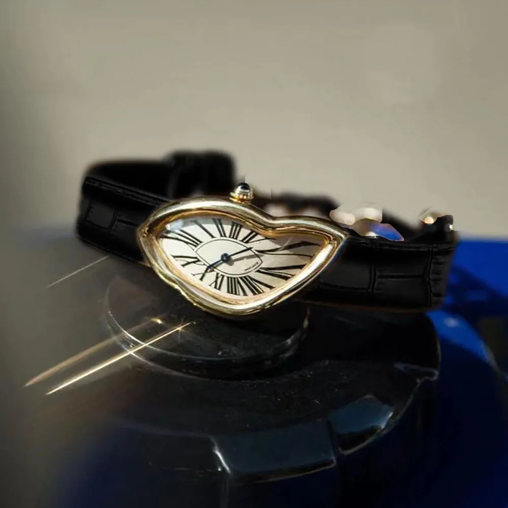 شكل ملتوي الفولاذ المقاوم للصدأ السيدات الفاخرة السيدات ووتش أزياء عارضة روز الذهب السيدات الأعمال كوارتز ساعة فريدة من نوعها #4