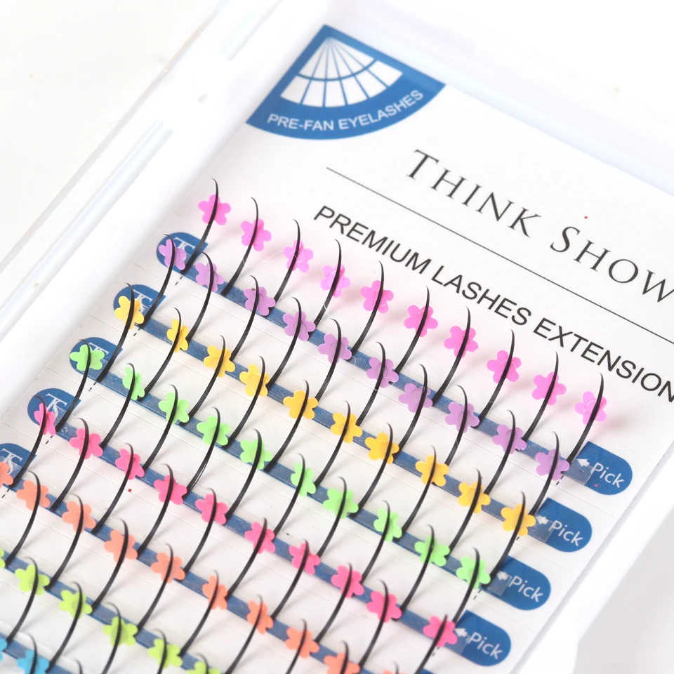 THINKSHOW Mieszane Brokatowe Kolorowe Rzęsy Przedłużane w Kształcie Gwiazdy/Kwiatu/Motyla Błyszczące Rzęsy do Makijażu na Imprezę Cosplay