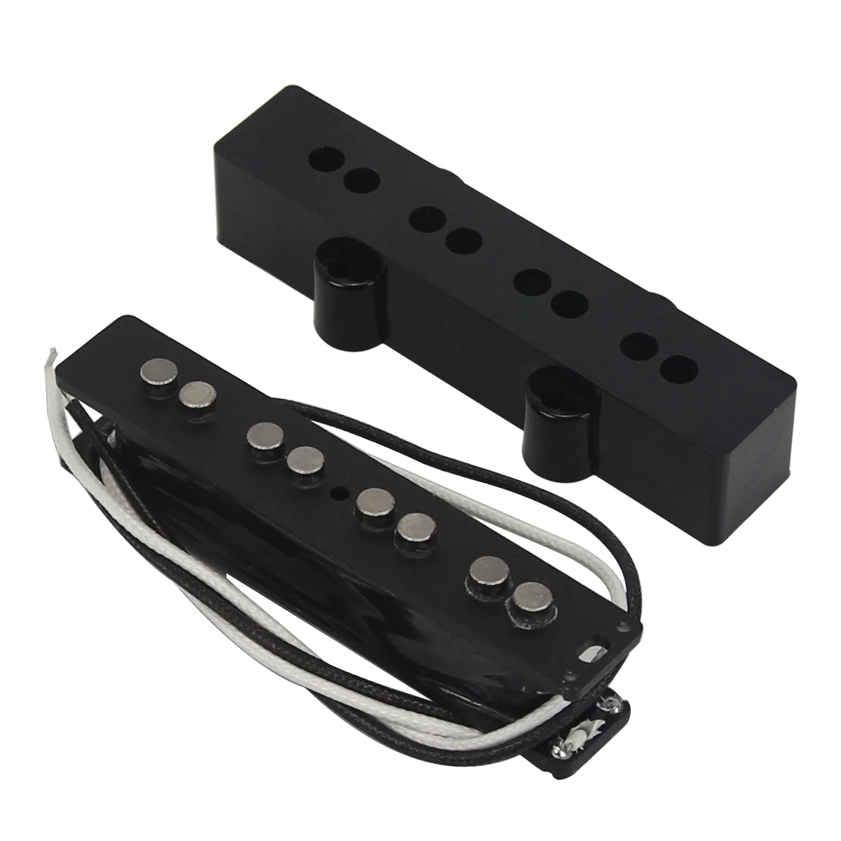 FLEOR Set of Vintage Alnico 5 Bass Pickup Neck & Bridge Pickups Cloth sWiring for 4 String JB Bass Guitar Parts